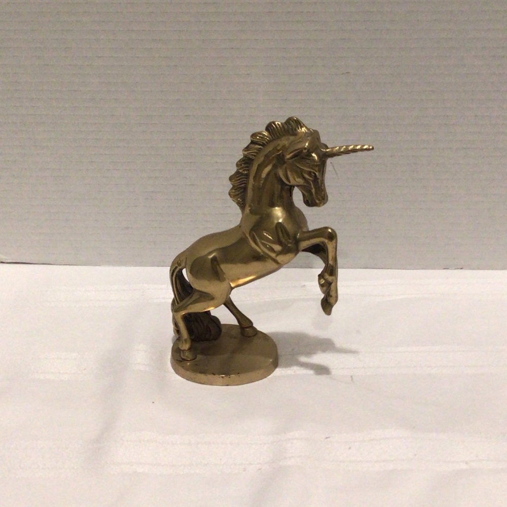Vintage solid brass unicorn figurine mid century modern - Picture 2 of 5
